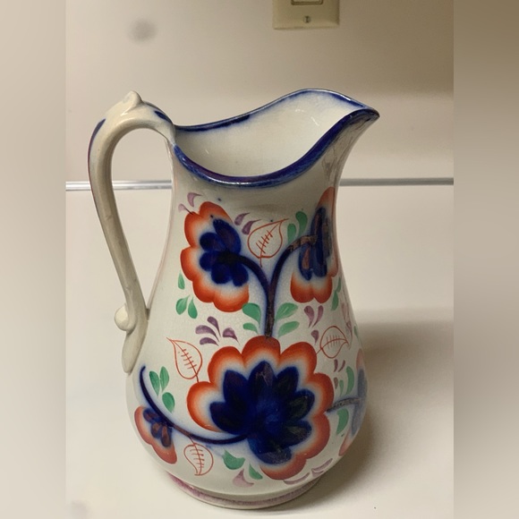 19th Century Gaudy Welsh Grape Pattern Hand Painted Luster Jug Handled Pitcher - Picture 16 of 16